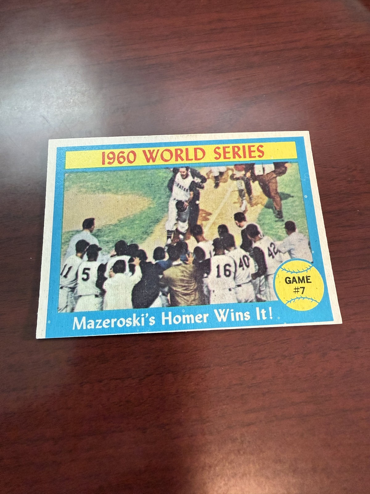 1961 Topps #312 World Series Game 7 Bill Mazeroski. EX(oc)