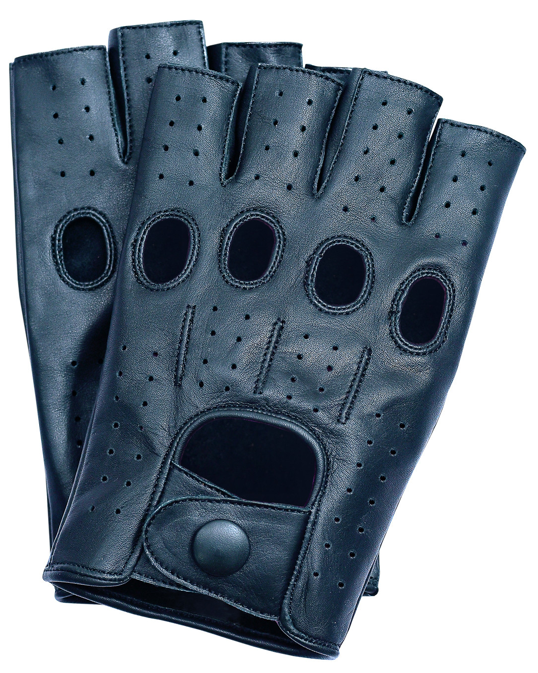 Riparo Men's Fingerless Half Finger Leather Driving Motorcycle Gloves - Black Riparo Men's Fingerless Half Finger Leather Driving Motorcycle Gloves - Black