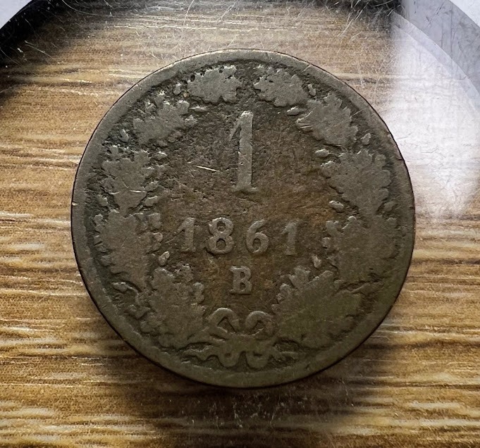 1861 Austria 1 Kreuzer - Actual Coin Shown - & Tracking INV#122 1861 Austria 1 Kreuzer - Actual Coin Shown - & Tracking INV#122
