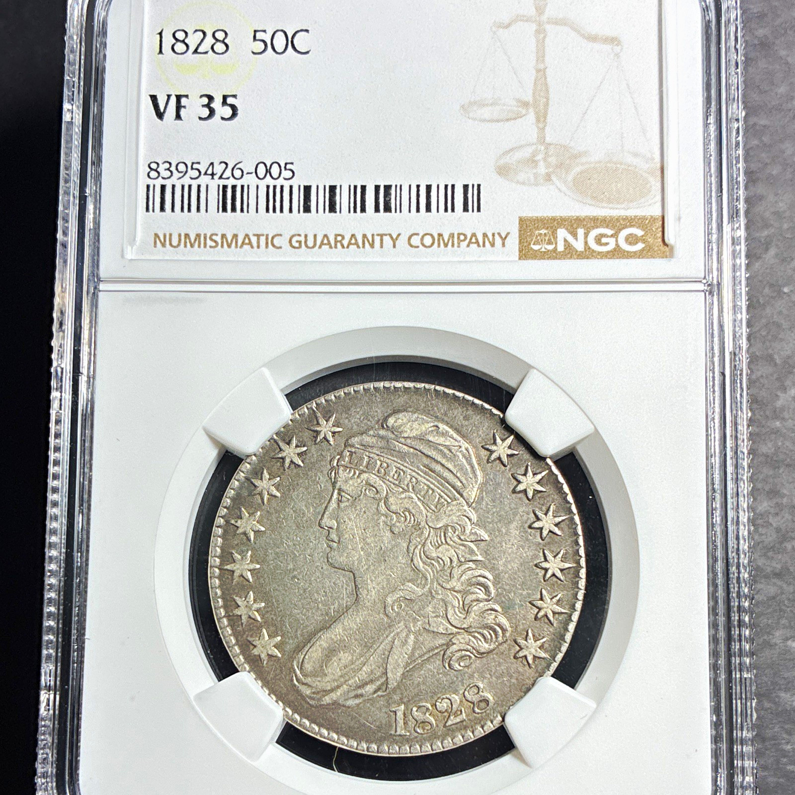 1828 Capped Bust Half Dollar 50C Silver Philadelphia Business Strike NGC VF35