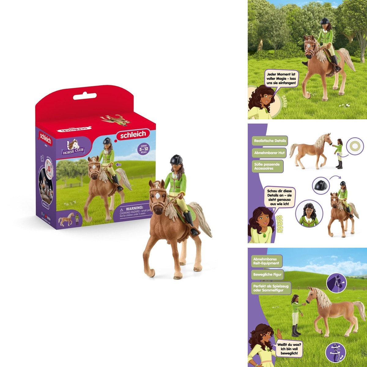 Schleich Horse Club - 10Pc Sarah W/ Mystery Horse And Rider Playset 42542 42542n Schleich Horse Club - 10Pc Sarah W/ Mystery Horse And Rider Playset 42542 42542n