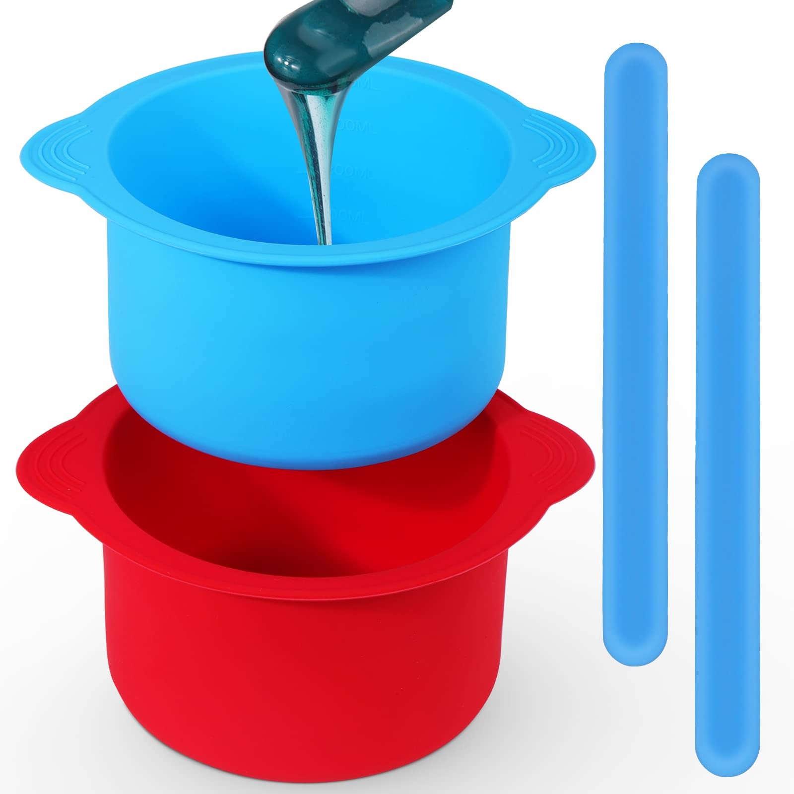 Mity rain 2pcs Silicone Wax Warmer Liner, Non-Stick Pot Blue+Red Mity rain 2pcs Silicone Wax Warmer Liner, Non-Stick Pot Blue+Red