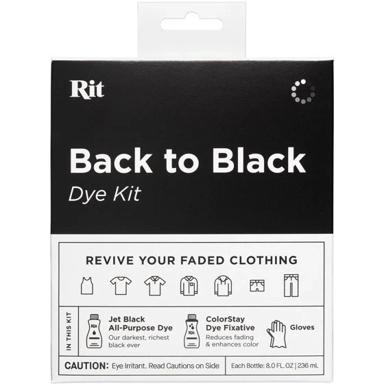 Rit Back to Black Dye Kit Restore Faded Clothes to Jet Black Non Toxic Dye Rit Back to Black Dye Kit Restore Faded Clothes to Jet Black Non Toxic Dye