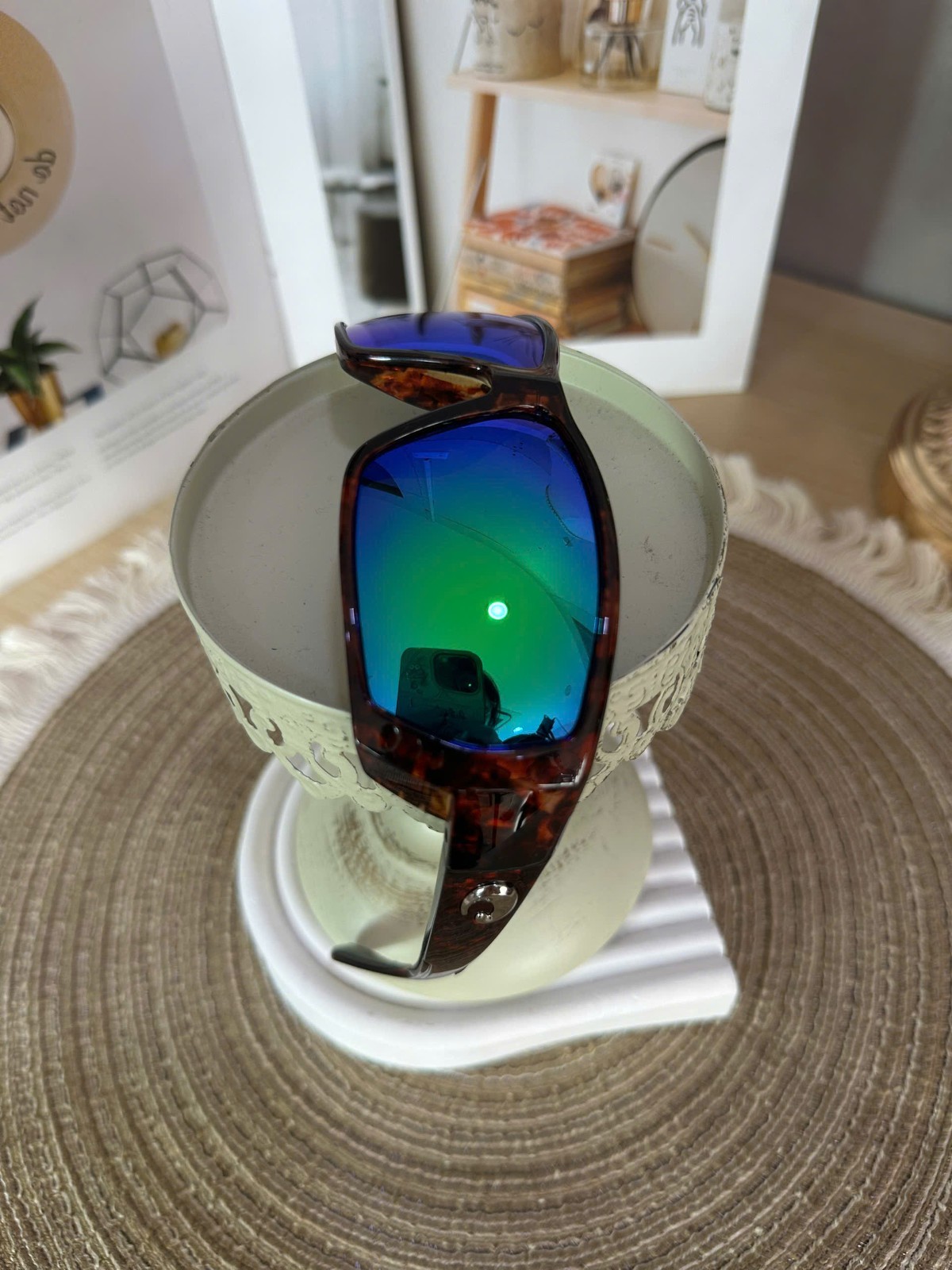 Costa Del Mar Polarized Sunglasses Tortoise Frame Blue Mirror Lens New In Box