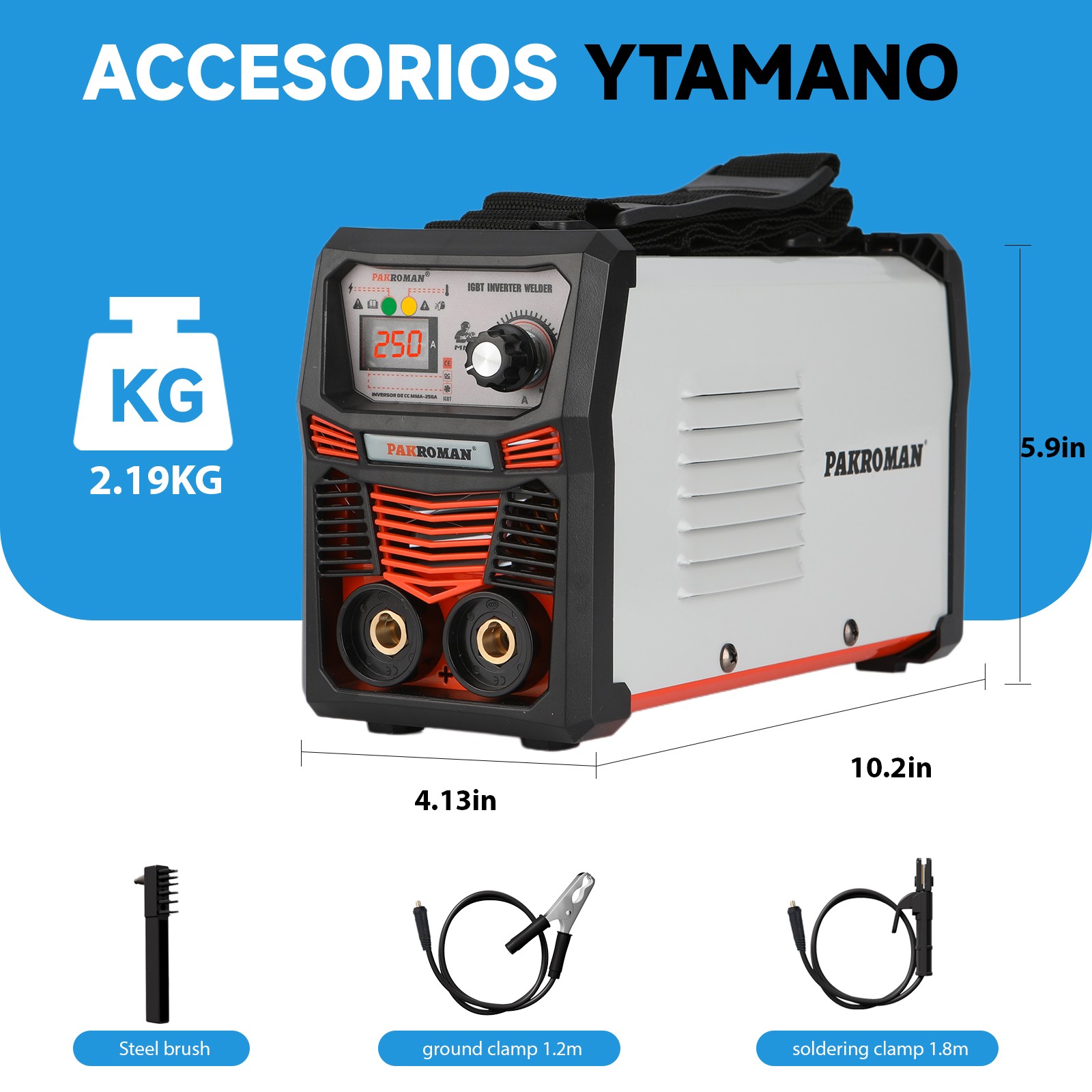 250A Portable Inverter Welder 110 127V ARC MMA Welding Machine Kit 50/60Hz