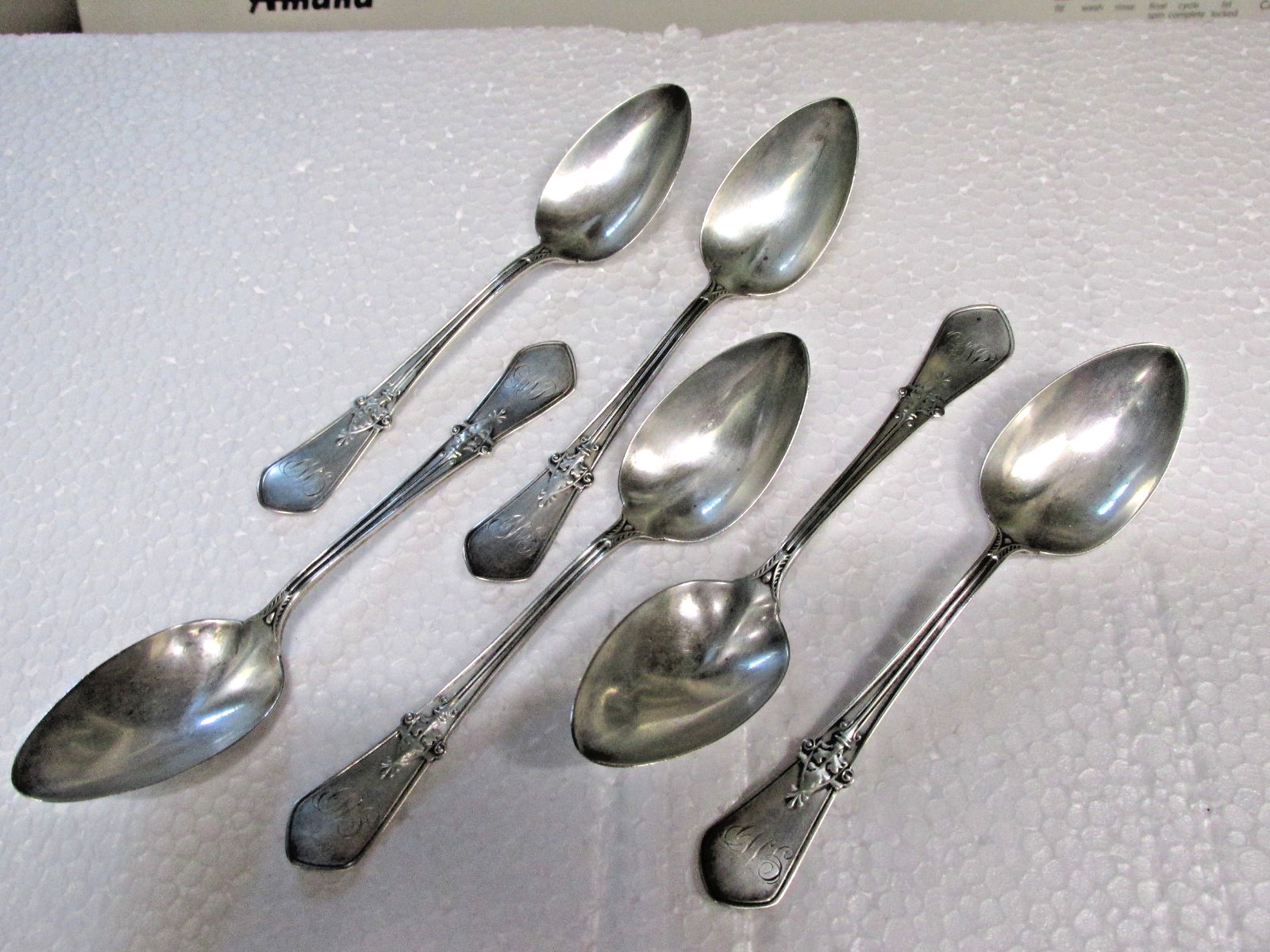 Antique Gorham Sterling Silver Teaspoons SWISS 1870