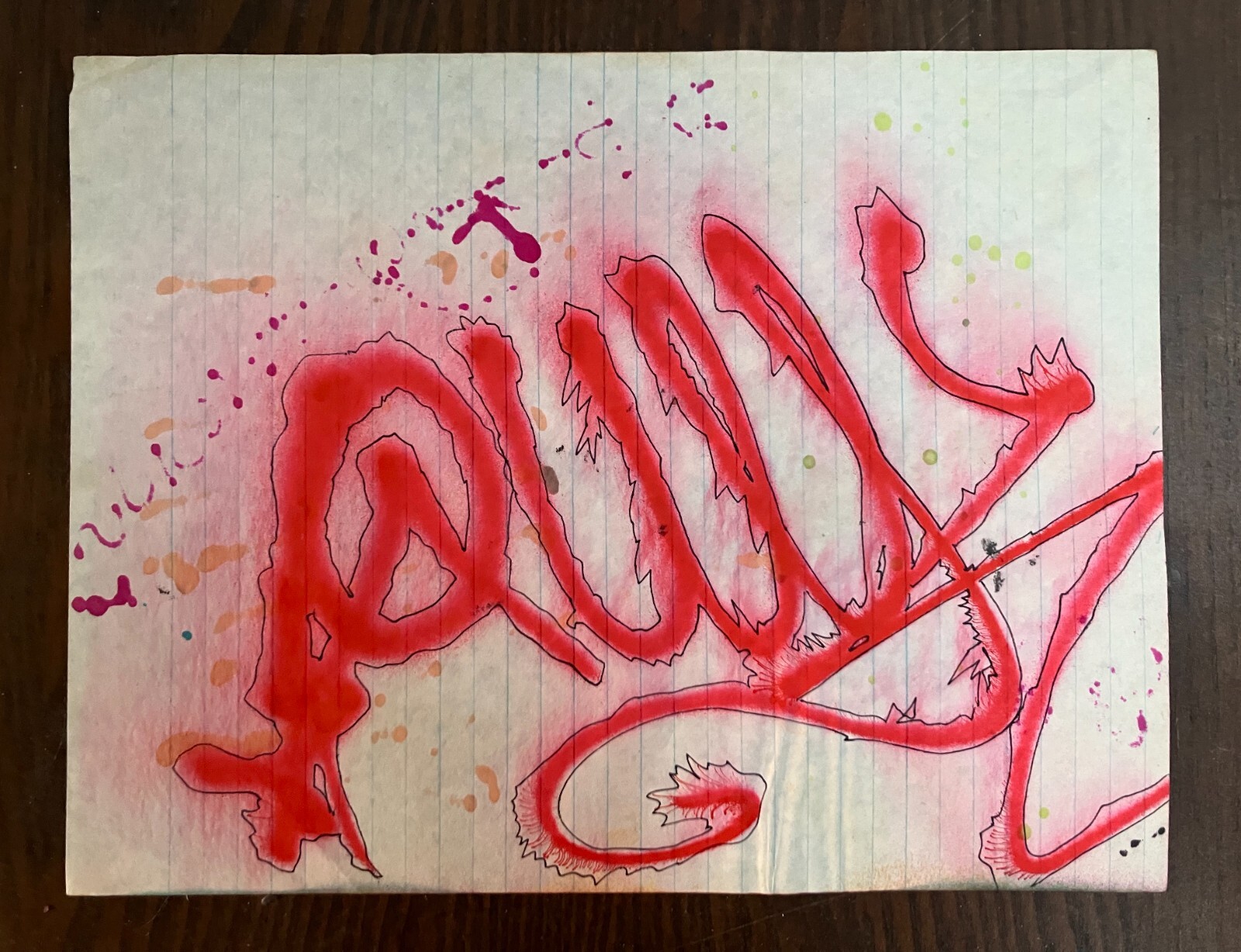 QUIK aka LIN FELTTON 1982 drawing on notebook page /seen/taki/crash/futura QUIK aka LIN FELTTON 1982 drawing on notebook page /seen/taki/crash/futura