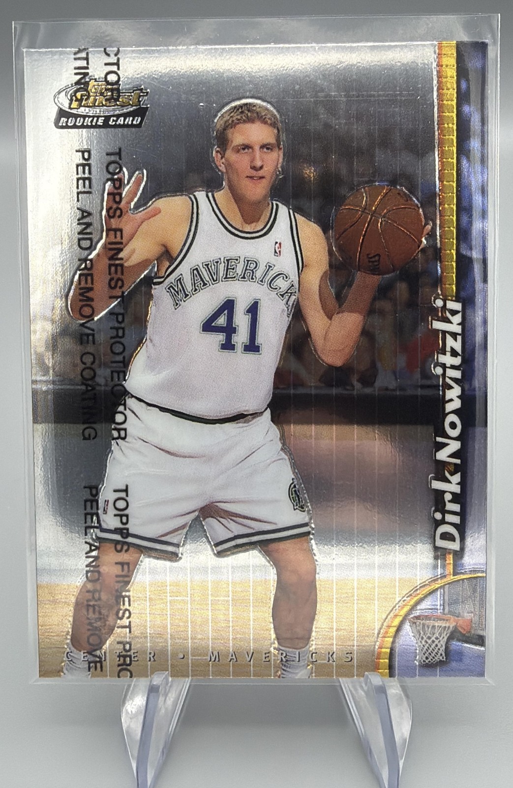 Dirk Nowitzki 1998-99 Topps Finest #234 RC Mavericks Rookie with Coating Dirk Nowitzki 1998-99 Topps Finest #234 RC Mavericks Rookie with Coating