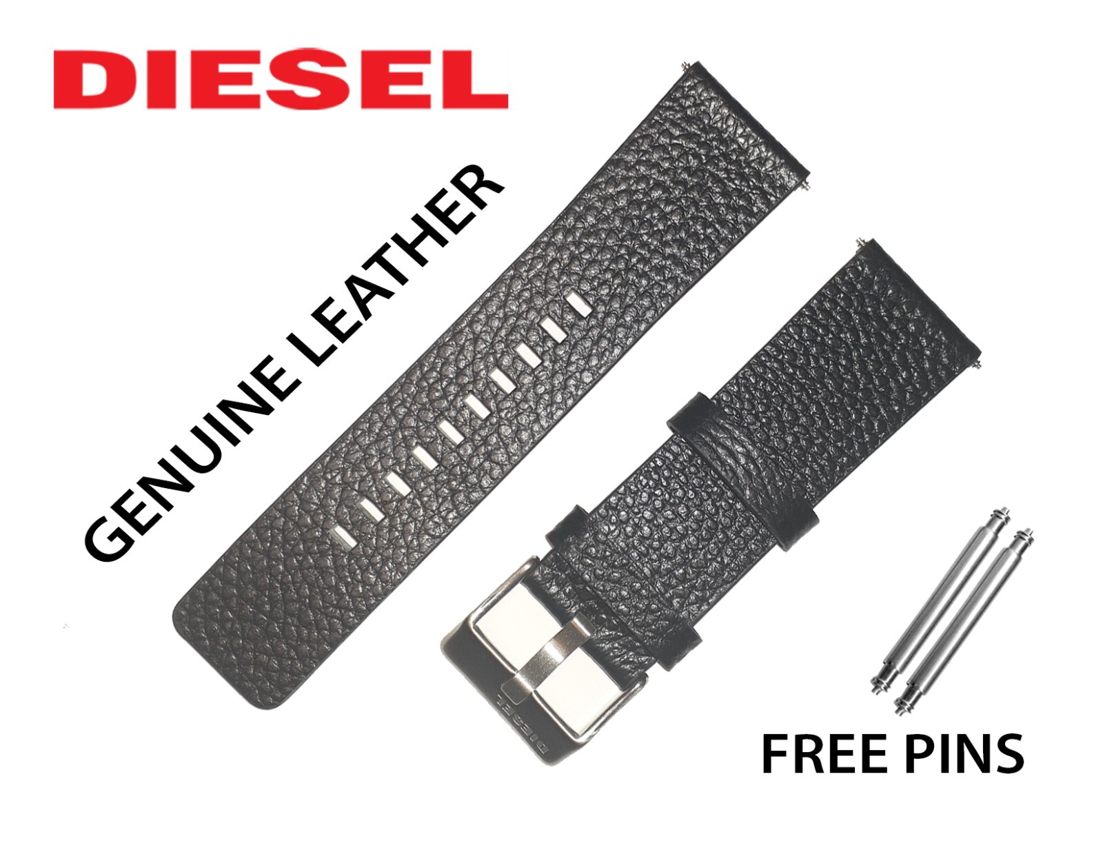 DIESEL Watch Strap Band BLACK/ BROWN 22mm 24mm 26mm 28mm  DZ1544 DZ4210 DZ4282