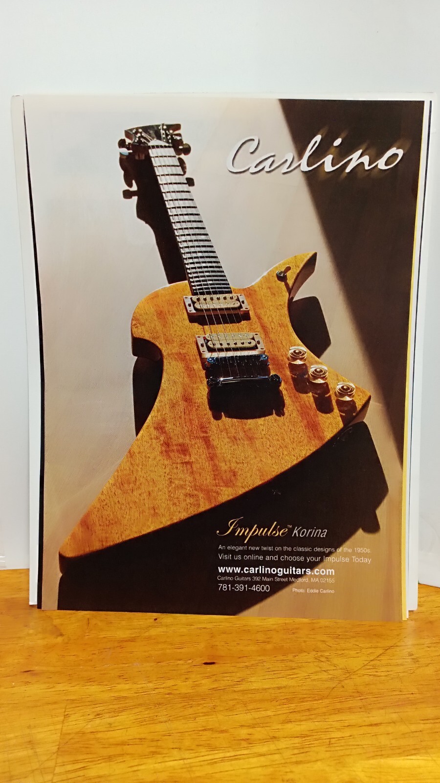 CARLINO IMPULSE KORINA GUITARS 2009 GUITAR PRINT AD 11 X 8.5. h1 CARLINO IMPULSE KORINA GUITARS 2009 GUITAR PRINT AD 11 X 8.5. h1