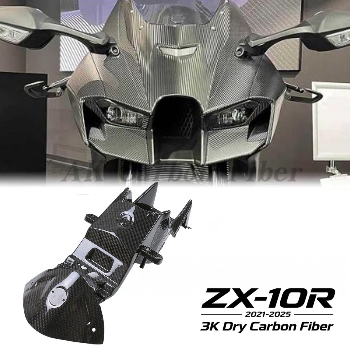 For Kawasaki ZX-10R 2021-2025 Real Carbon Fiber Air Intake Duct