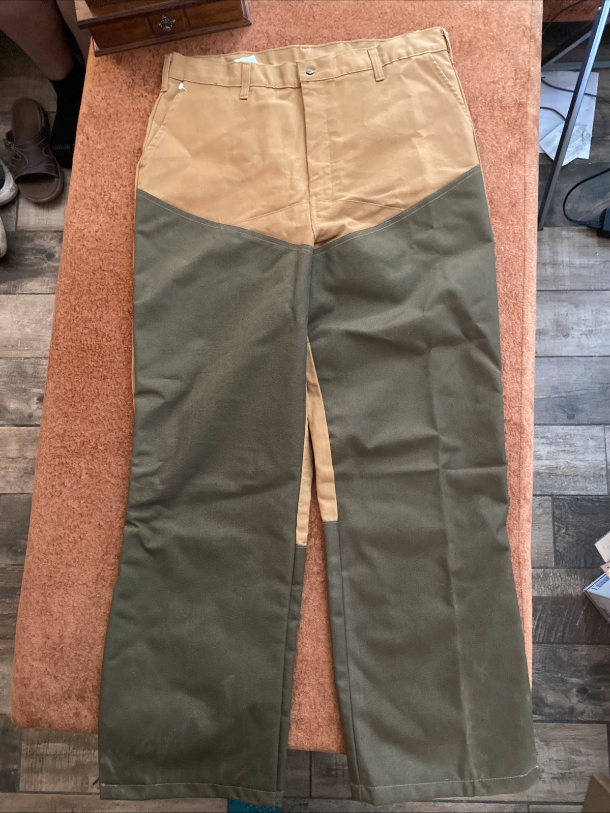 Duck Camp Men's Lightweight Brrr Brush Pants in a khaki or tan & green colorway Duck Camp Men's Lightweight Brrr Brush Pants in a khaki or tan & green colorway