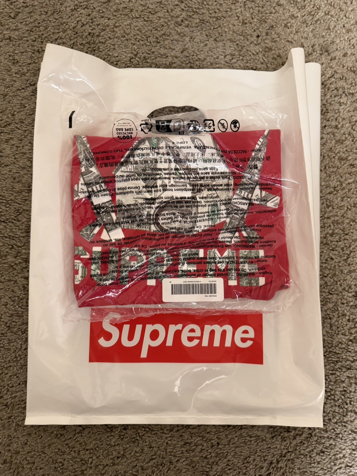Supreme Origami Tee Red Size Medium (SS26)