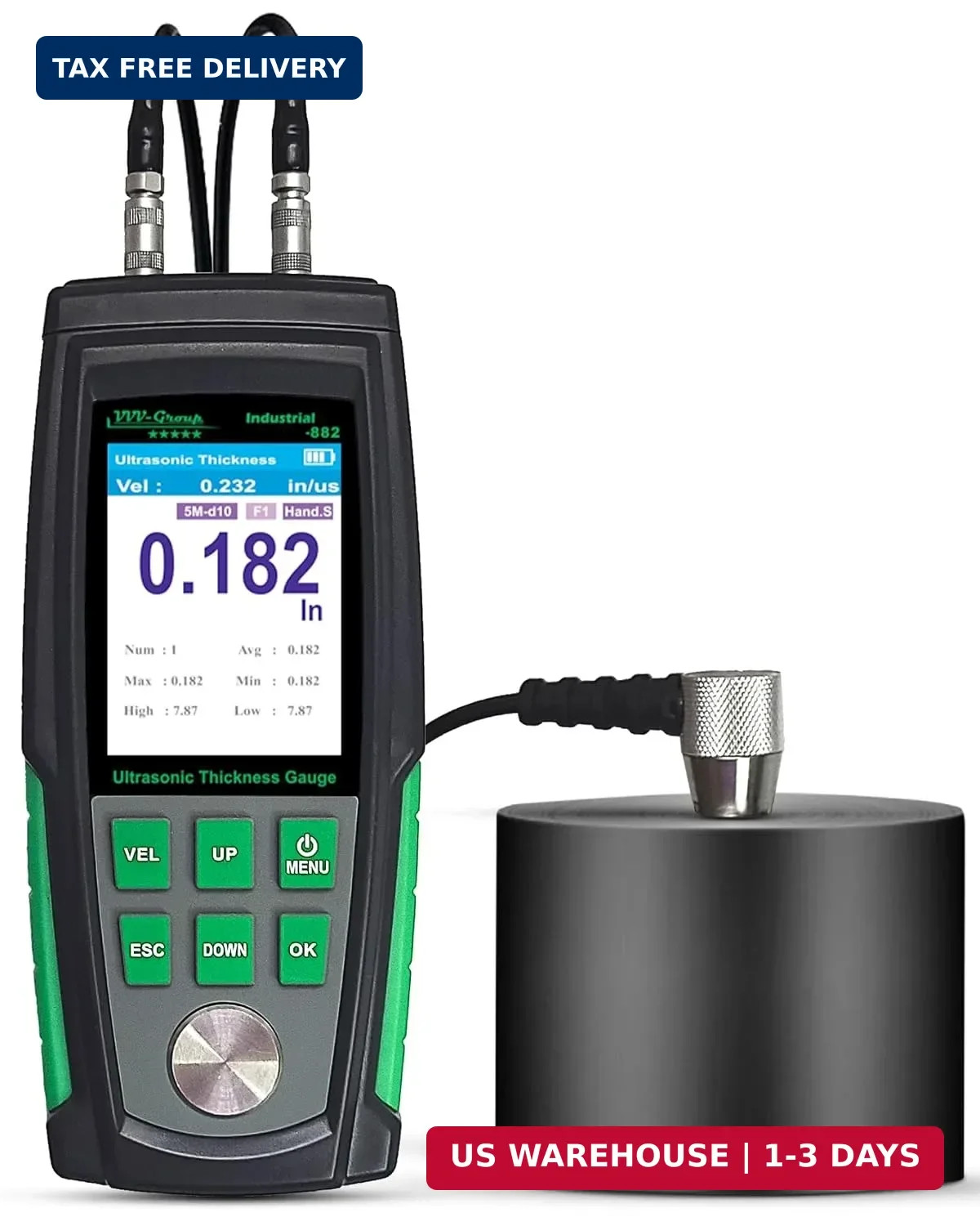 Ultrasonic Thickness Gauge Industrial-882 - Metal Thickness Tester for Steel, Pi