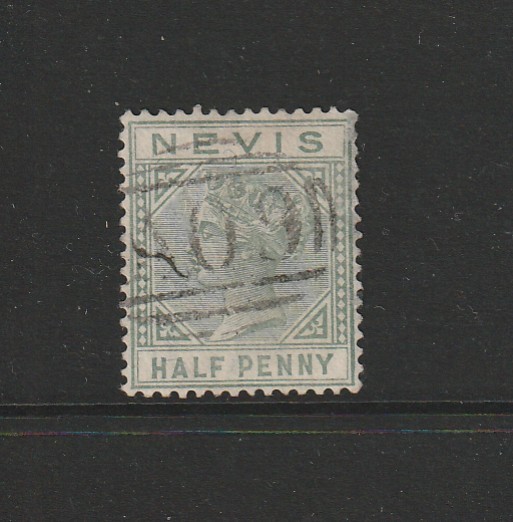 Nevis QV 1882/90 1/2d A09 cancel, SG 25, Cat £27 Nevis QV 1882/90 1/2d A09 cancel, SG 25, Cat £27