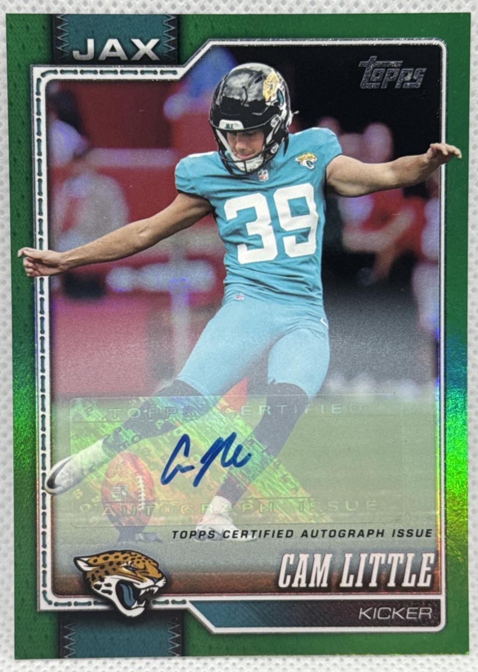🪶2026 Topps NFL Flagship Cam Little TRUE Green foil Auto /99 #229 Jaguars 🪶2026 Topps NFL Flagship Cam Little TRUE Green foil Auto /99 #229 Jaguars