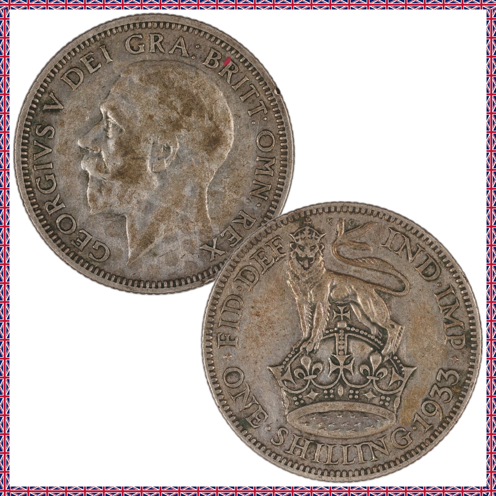 United Kingdom - 1 Shilling - 1933 - KM#833 - Silver .500 - 0.091 ASW