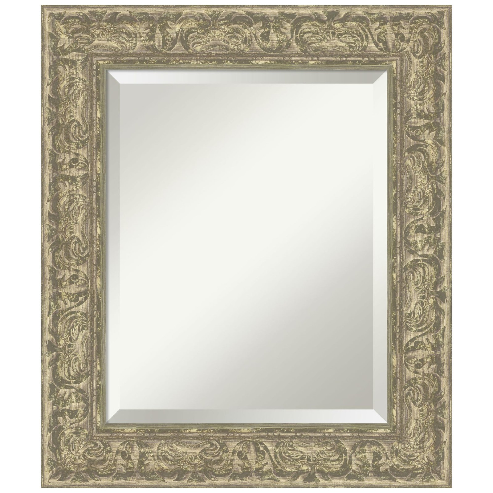 Amanti Art Silver Wall Mirror 27x23 Luxe Antique Silver Rectangle Bathroom Mi...