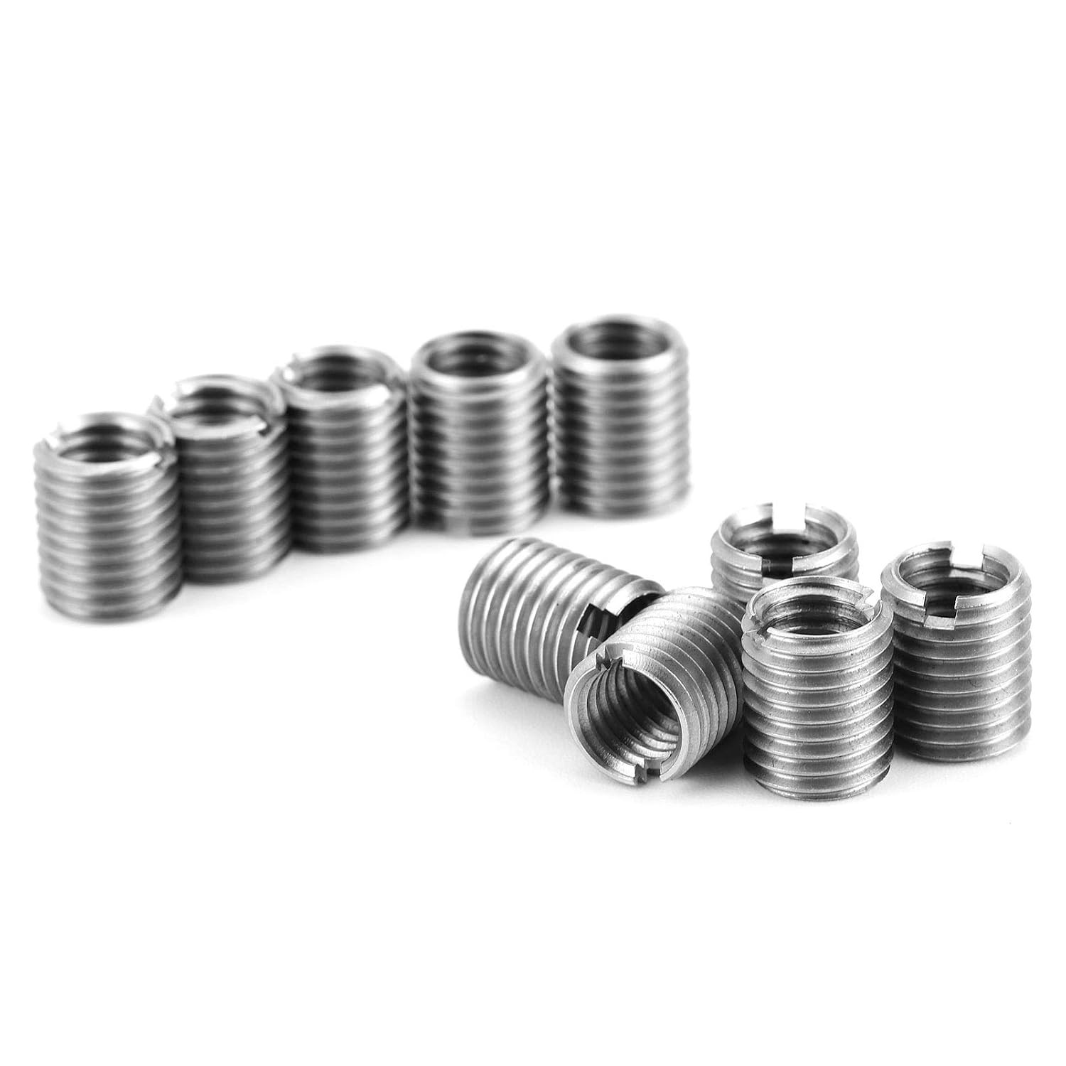 10Pcs M8X1.25 to M10X1.25 Insert Nut Stainless Steel Thread Repair Kit Male