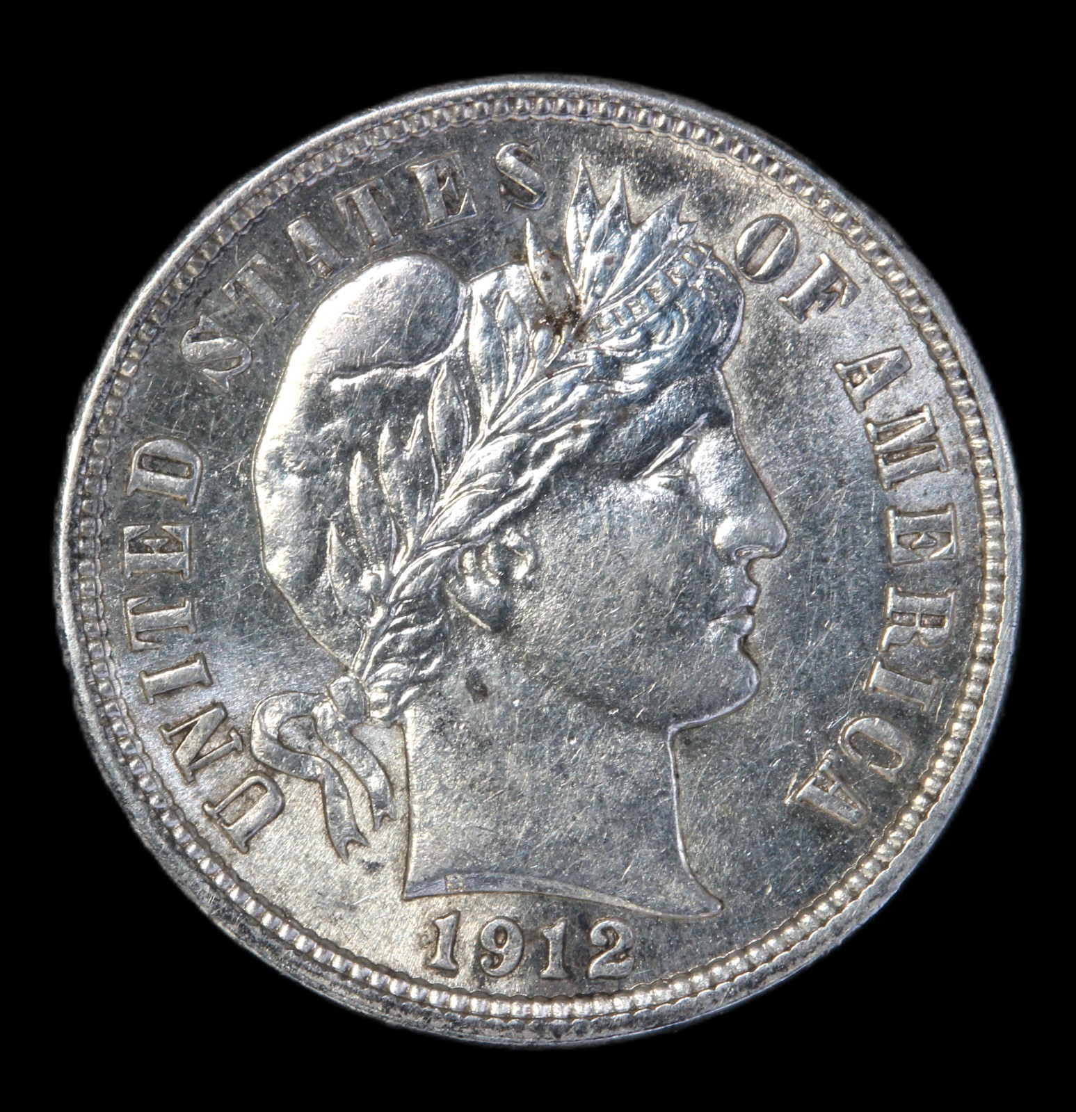 1912-10C Barber Dime- Choice AU-Sharpe Details Bright Luster- SMH-2238 1912-10C Barber Dime- Choice AU-Sharpe Details Bright Luster- SMH-2238