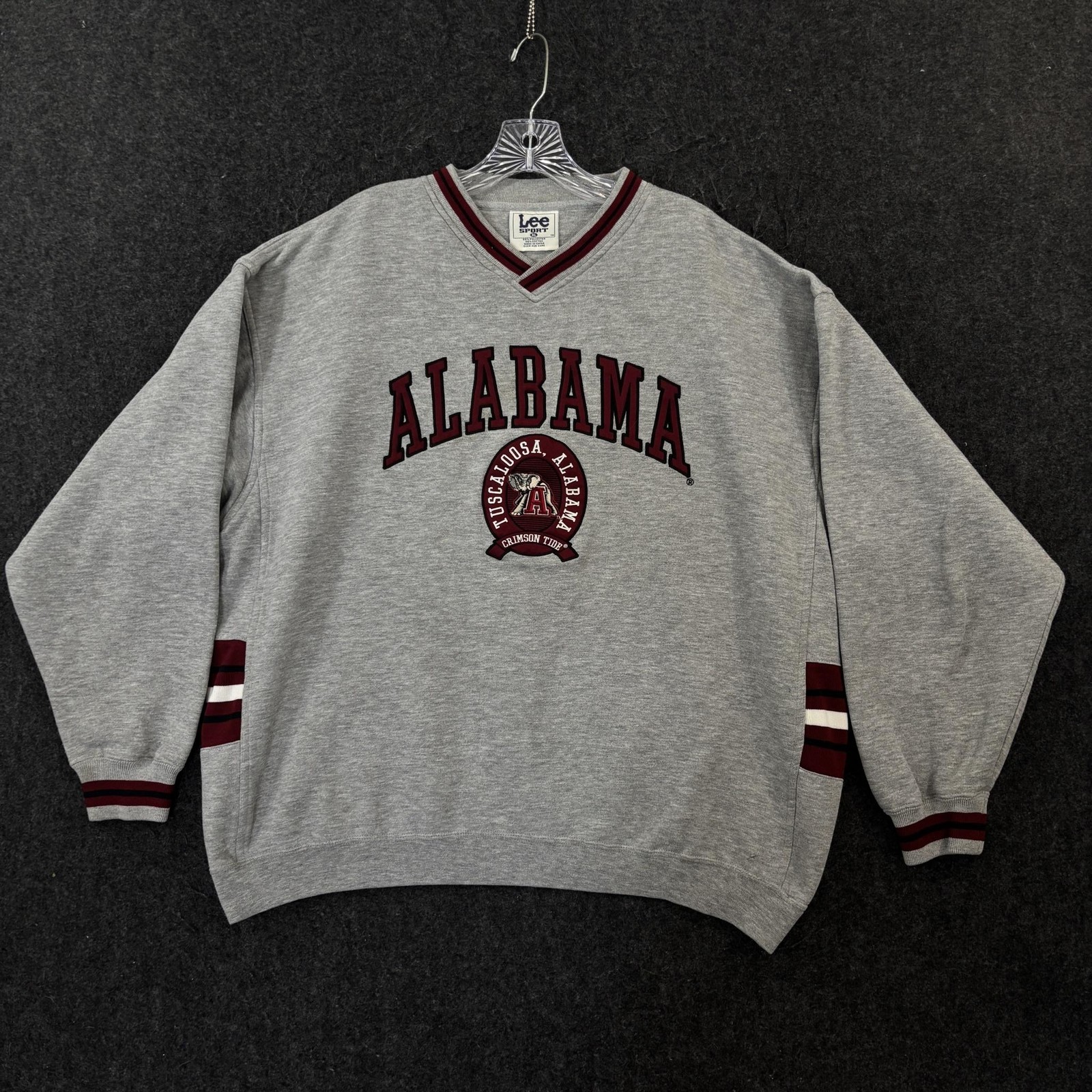 Vintage Alabama Crimson Tide Sweatshirt Men's XL Gray Lee Sport Embroidered Bama