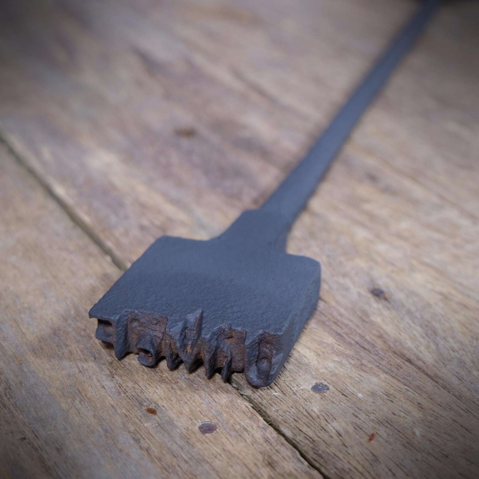 Antique Cast Iron Fire-Brand Stamping Marker, J.M.F.
