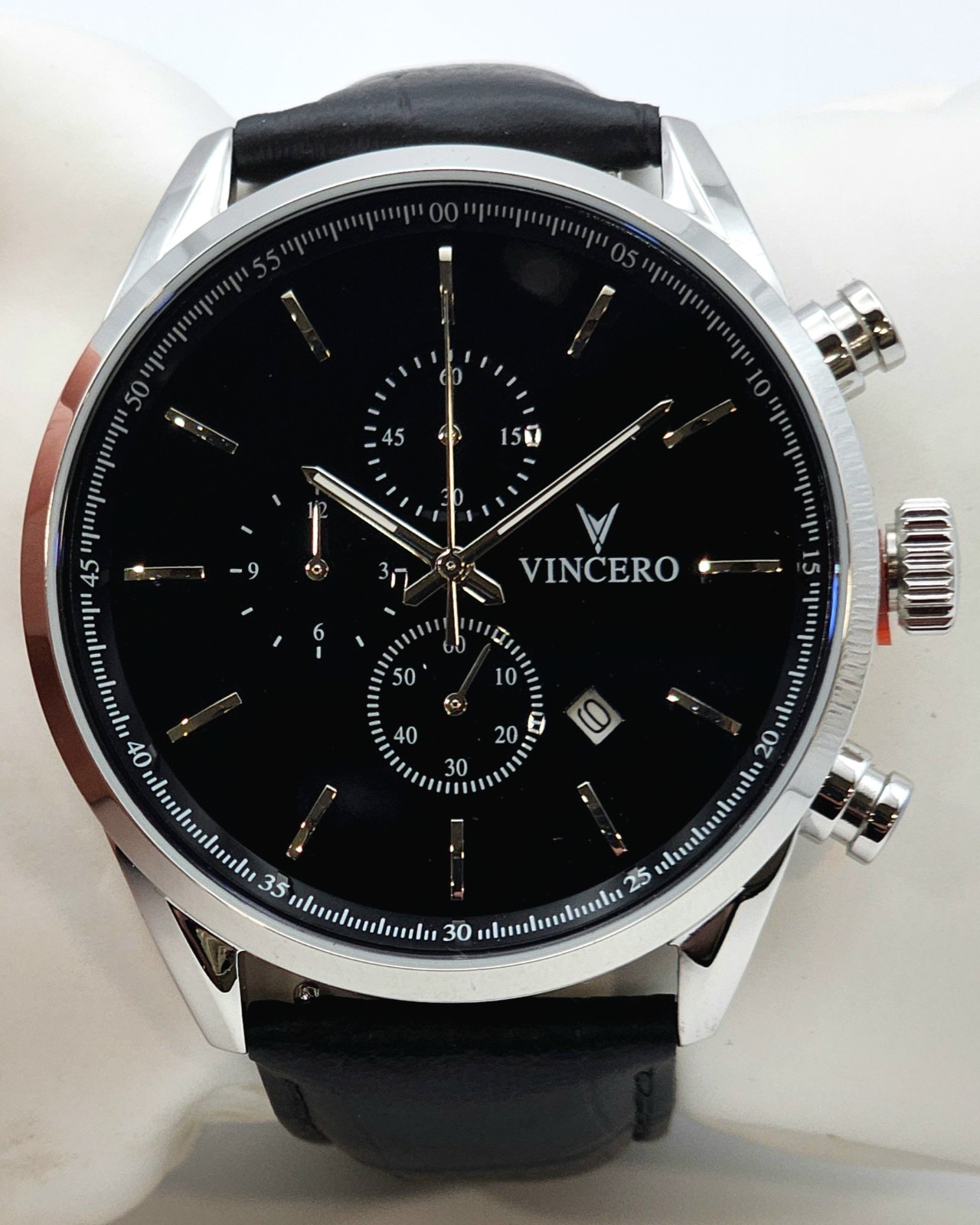 Vero BLA-SIL-S02 Vincero Luxury Mens Chrono S Wrist Watch, Black & Silver Vero BLA-SIL-S02 Vincero Luxury Mens Chrono S Wrist Watch, Black & Silver