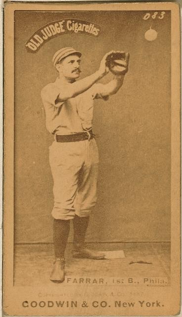 Philadelphia Quakers Sid Farrar 1880s Baseball First Baseman Old Judge