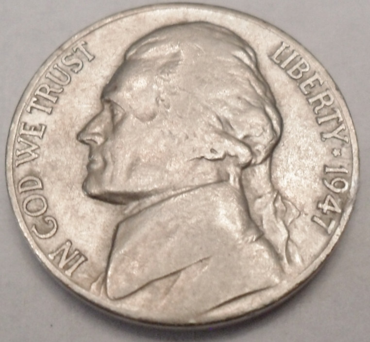 1947 P JEFFERSON NICKEL AVE CIRCULATED **FREE SHIPPING** 1947 P JEFFERSON NICKEL AVE CIRCULATED **FREE SHIPPING**