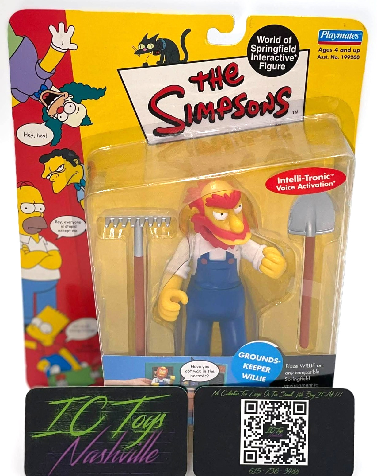2001 Playmates SIMPSONS World of Springfield Groundskeeper Willie Figure MOC WOS