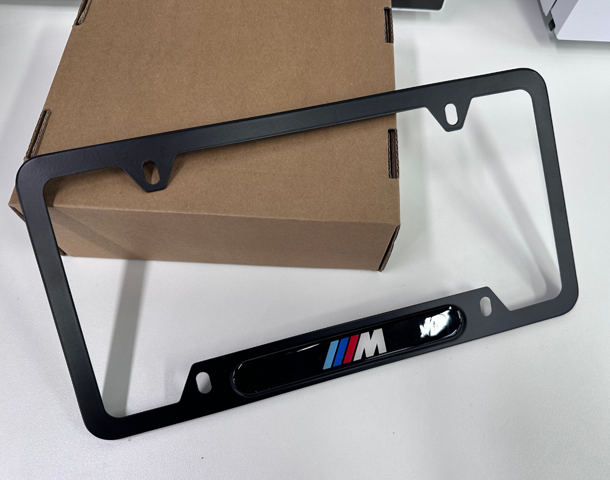Fits Most Models BMW M Black License Plate Frame - Chrome M Black 6*12in NEW-