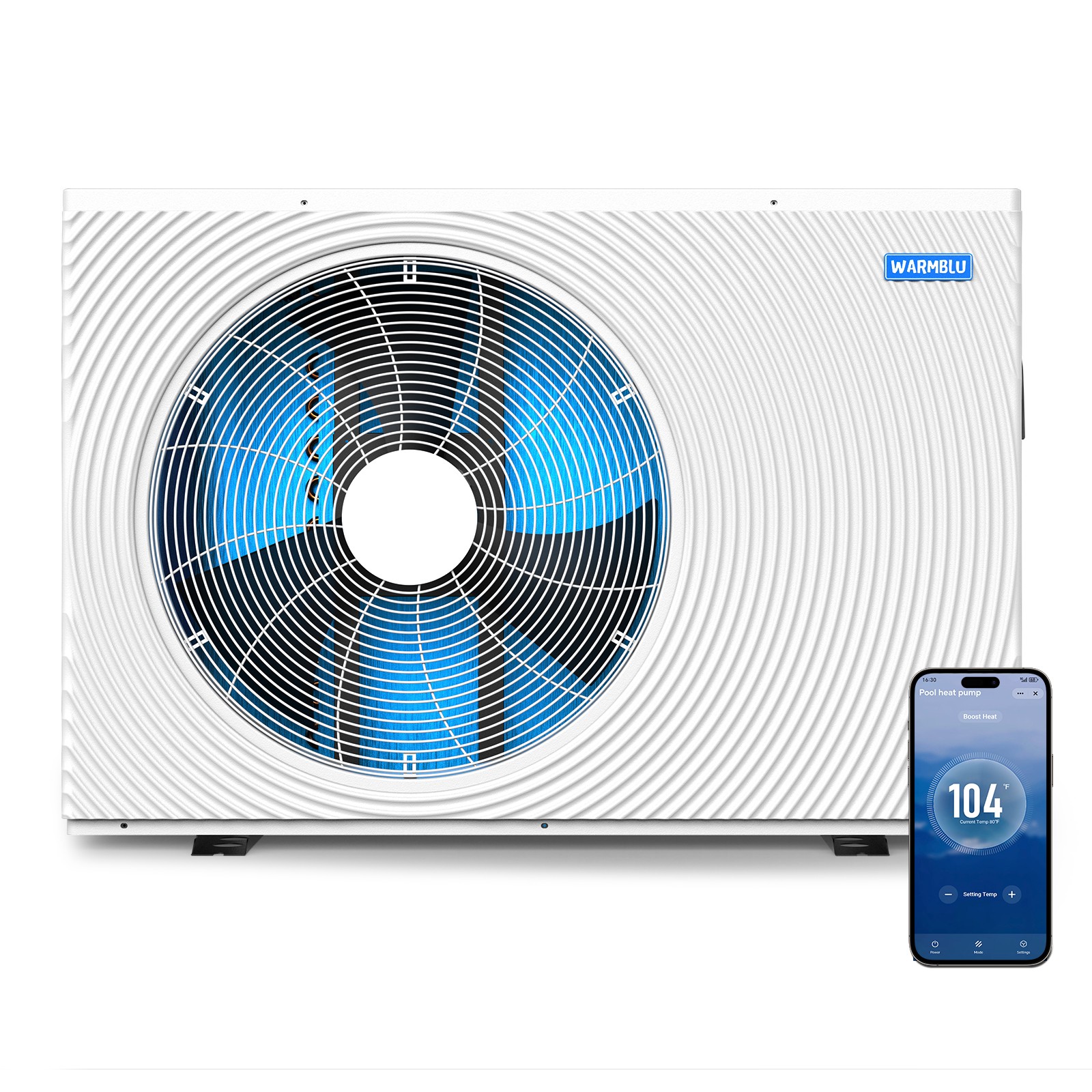 120000 BTU Pool Heater & Chiller Inverter Heat Pump In/Above Ground, 33000 Gal
