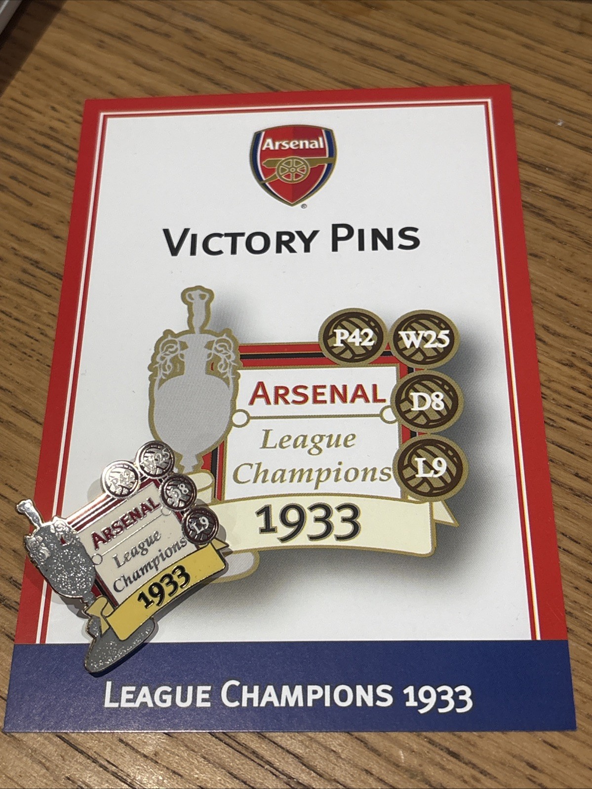 Danbury Mint ARSENAL Victory Pin 1933 League Champions Goal Badge FREE POST Danbury Mint ARSENAL Victory Pin 1933 League Champions Goal Badge FREE POST