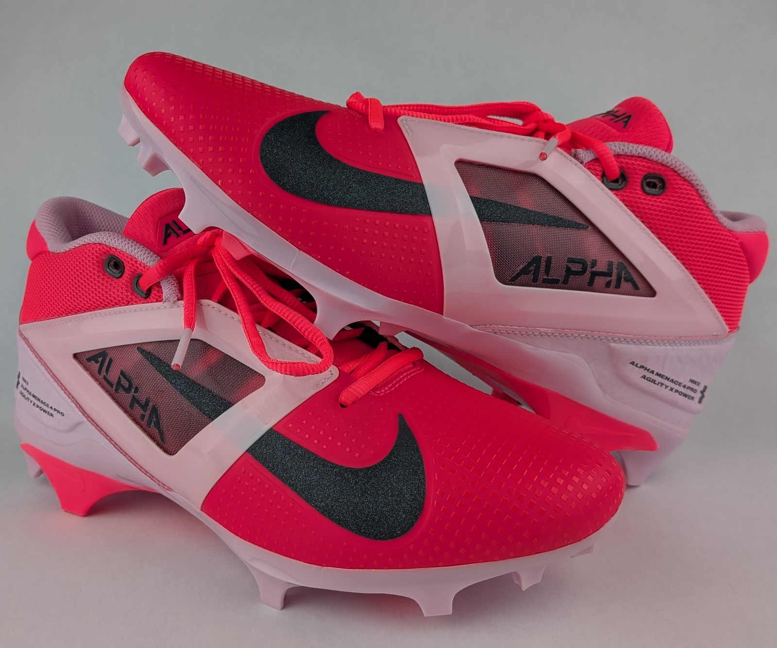 Mens Nike Alpha Menace 4 Pro NRG Football Cleats Racer Pink sz. 10 HJ4568-600