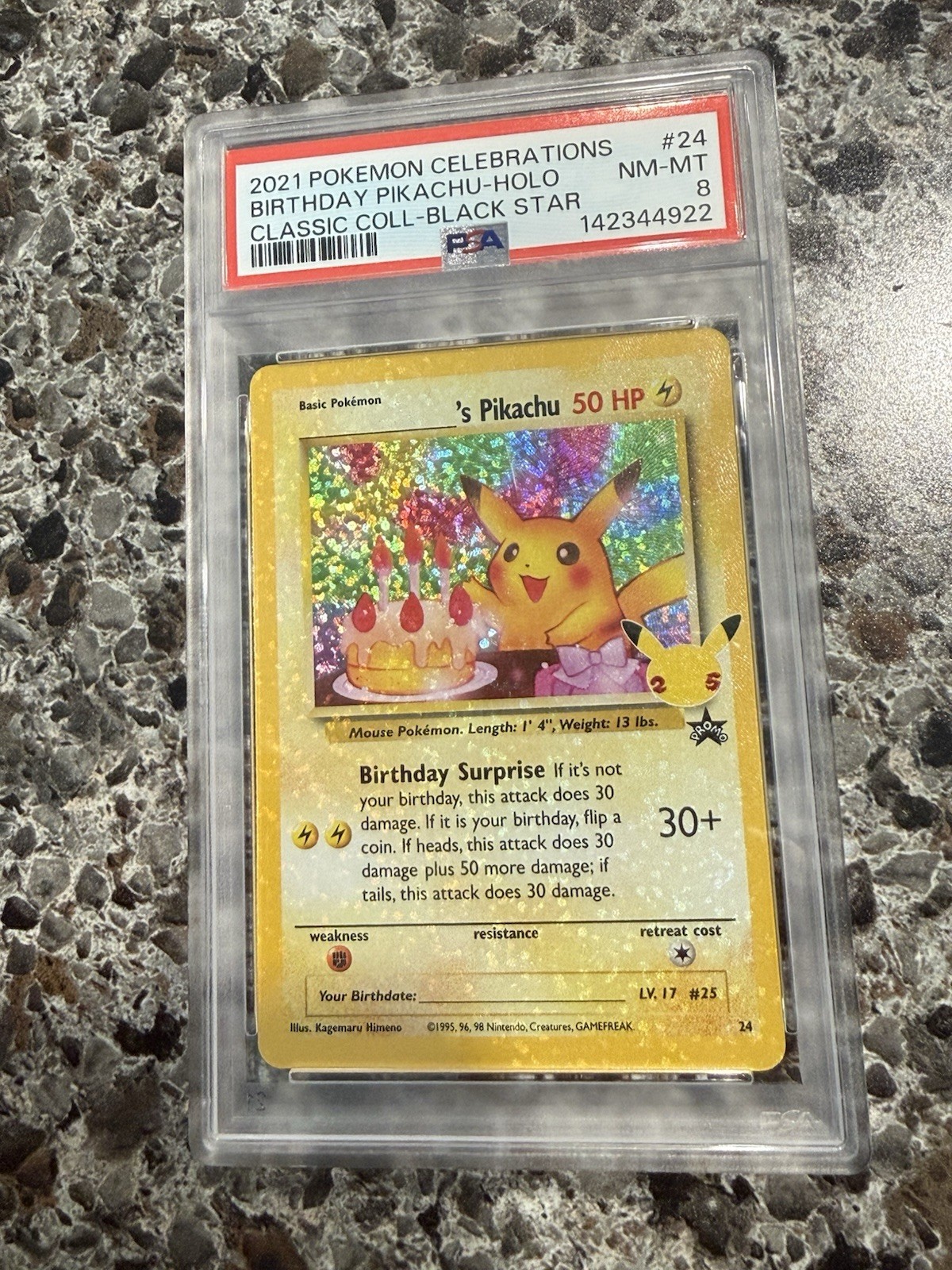 Pokemon TCG Celebrations Classic Collection Birthday Pikachu Holo #24 PSA 8 2021 Pokemon TCG Celebrations Classic Collection Birthday Pikachu Holo #24 PSA 8 2021