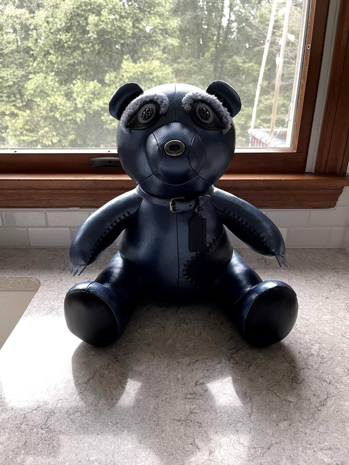 Authentic Leather Coach Stuffed Bear-\ Authentic Leather Coach Stuffed Bear-\