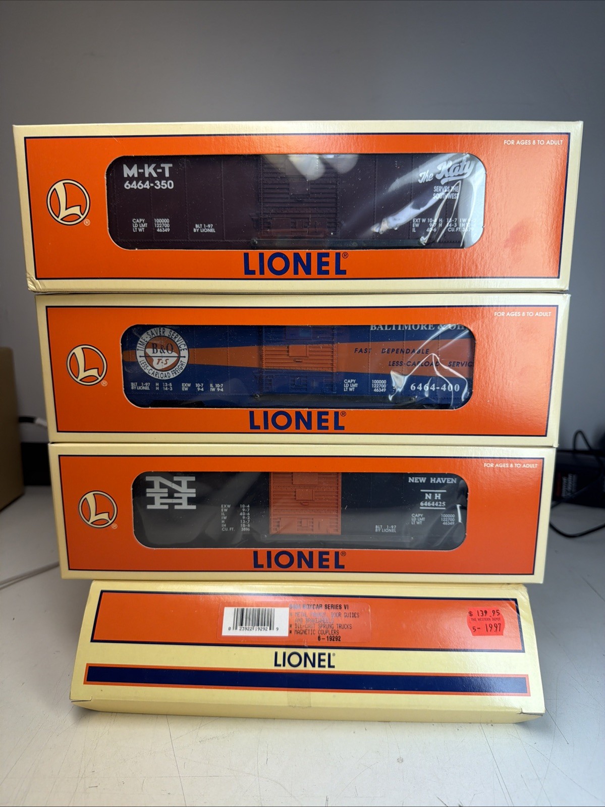 Lionel 6-19292 O Gauge B&O 6464 Boxcar Series Vl (Set of 3) Mint B&o New Haven Lionel 6-19292 O Gauge B&O 6464 Boxcar Series Vl (Set of 3) Mint B&o New Haven