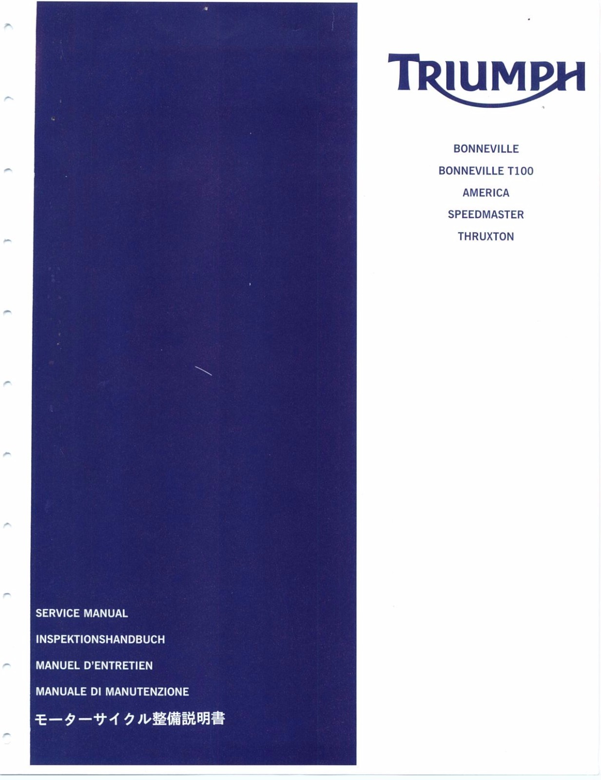 Triumph service manual 2004, 2005, 2006, 2007, 2008 Bonneville & Bonneville T100