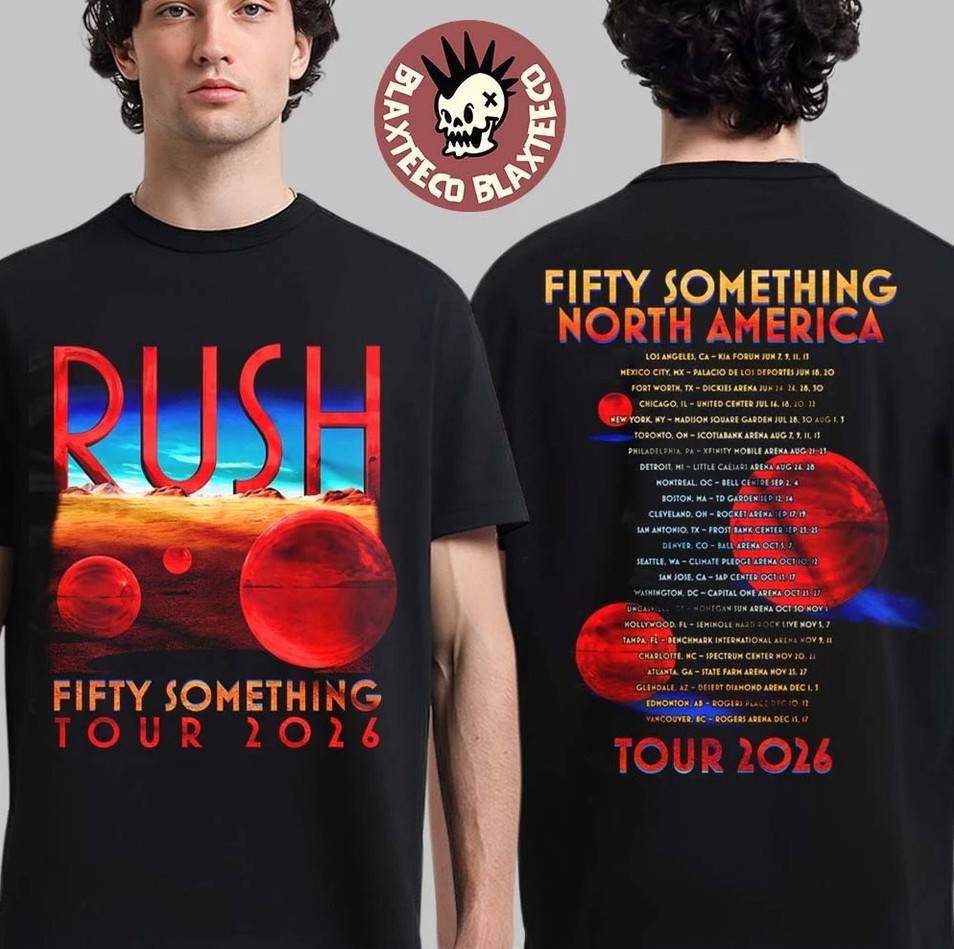 Rush Fifty Something Tour 2026 Spheres Graphic Shirt Size S to 5XL