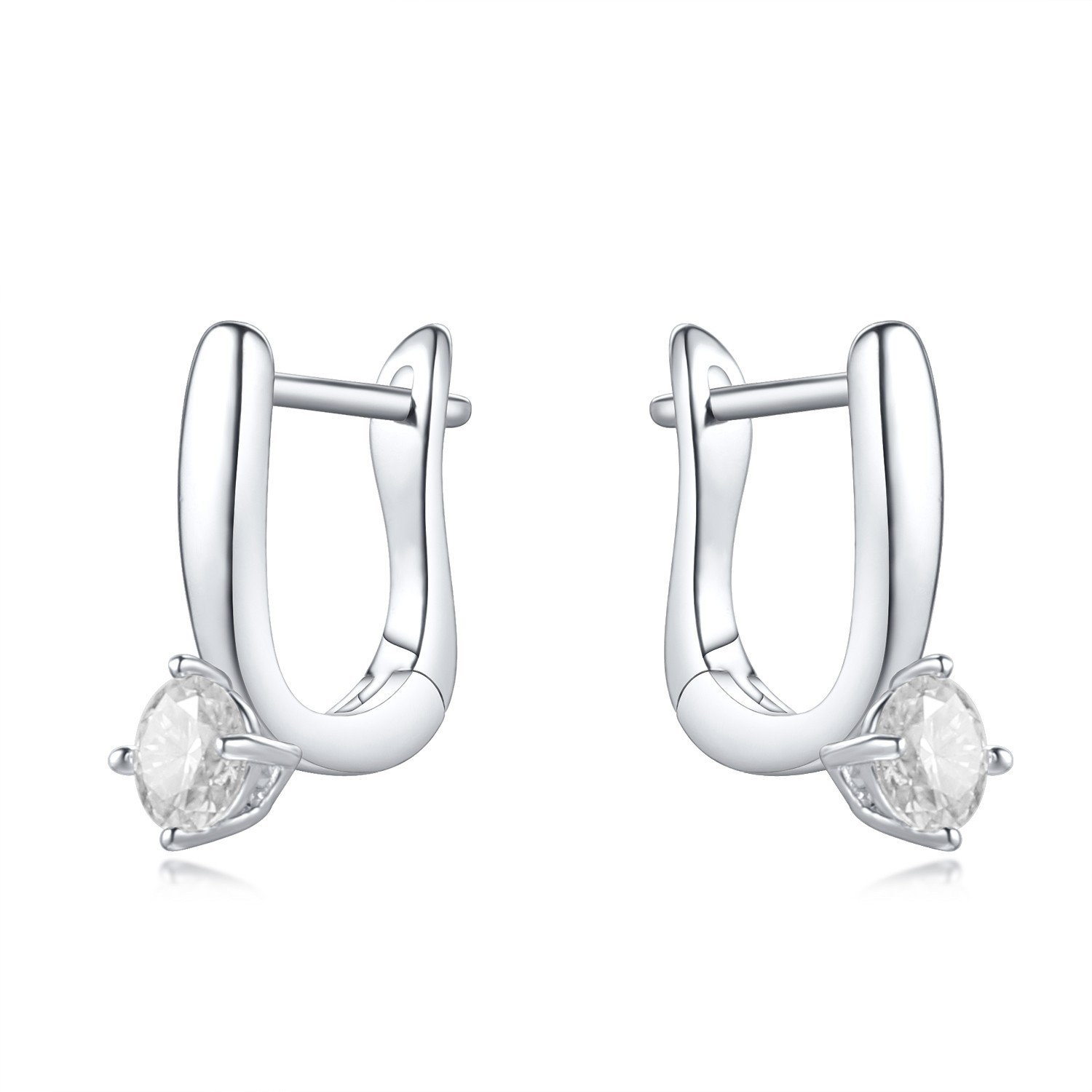 0.70 CT Lab Grown Diamond Hoop Earrings Silver White Gold Plated DEF  VS