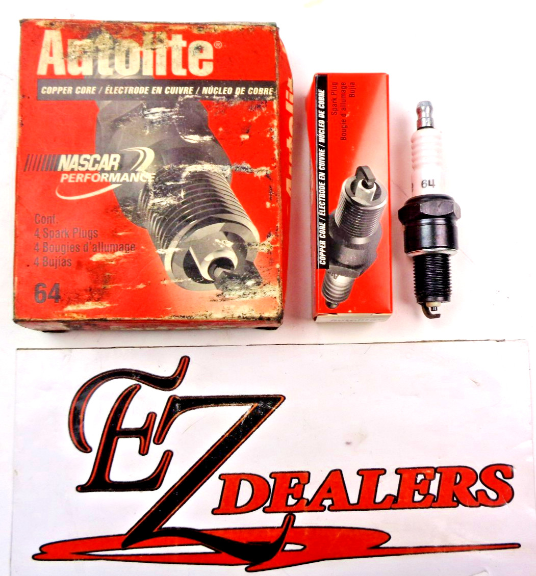 Autolite 64 Copper Core Spark Plugs (Qty. 4) - NOS - 