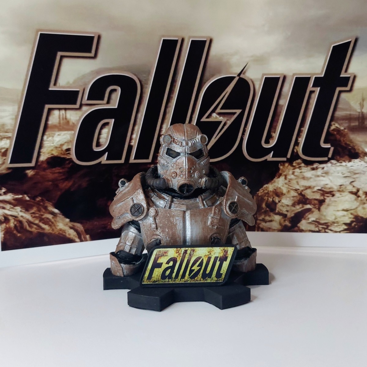 Fallout Series Power Armor 4 inches Replica  & 10 Waterproof Sticker Pack