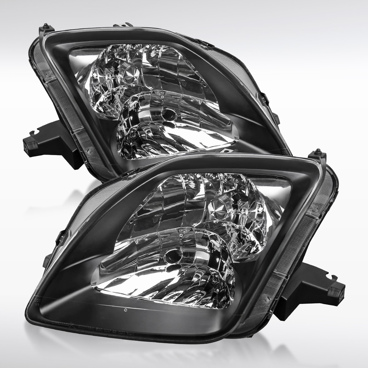 Fit 1997-2001 Honda Prelude Black Headlights Headlamps Assembly Left+Right 97-01
