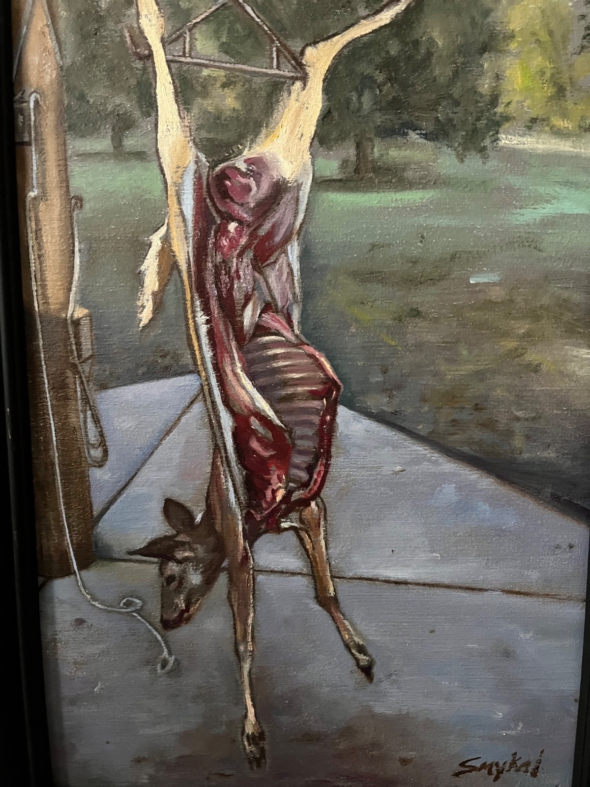 Original Fine art oil painting framed American landscape Hunting Fishing lodge Original Fine art oil painting framed American landscape Hunting Fishing lodge