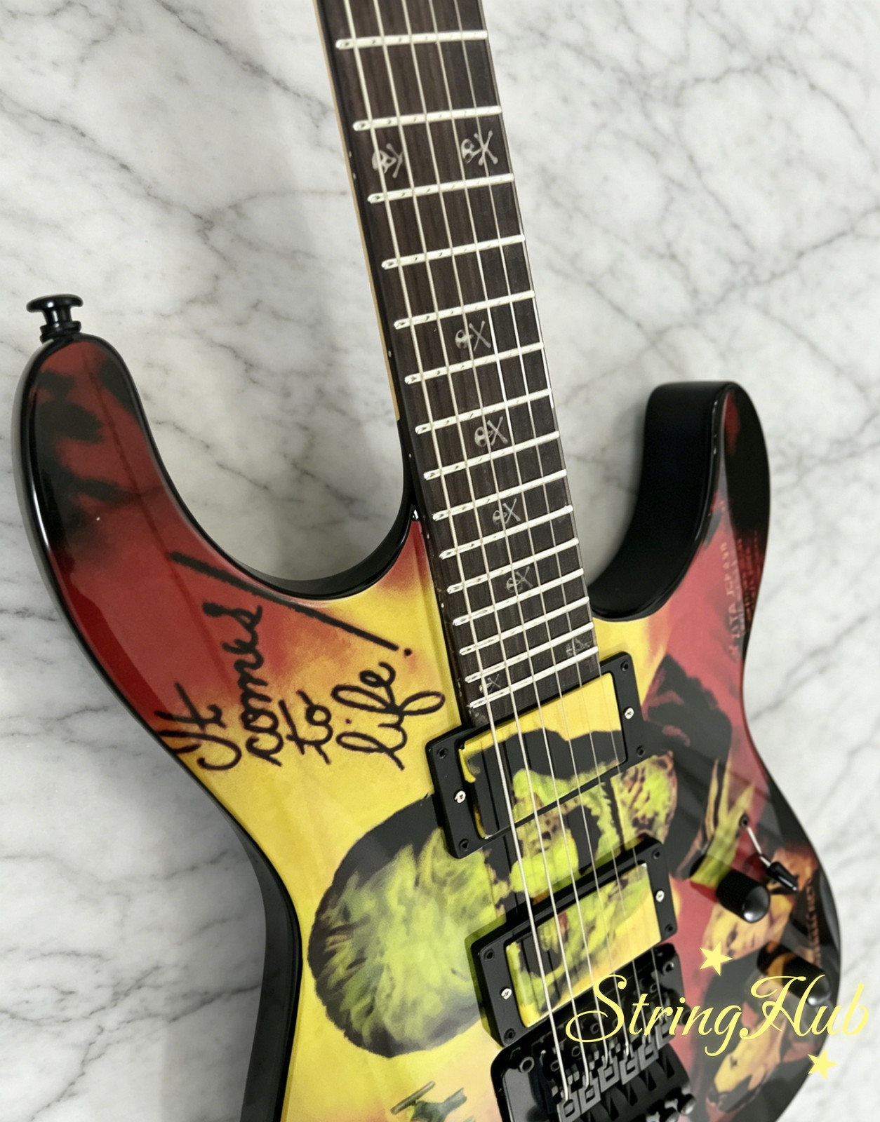 Ship US Electric Guitar Kirk Hammett KH-3 Karloff Mummy Painted HH pickup