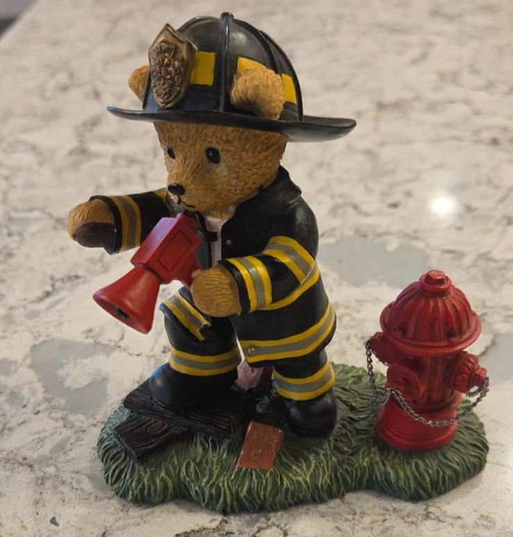 Hamilton Collection Faithful Fuzzies Brotherhood Bears Fireman Bear Limited Hamilton Collection Faithful Fuzzies Brotherhood Bears Fireman Bear Limited