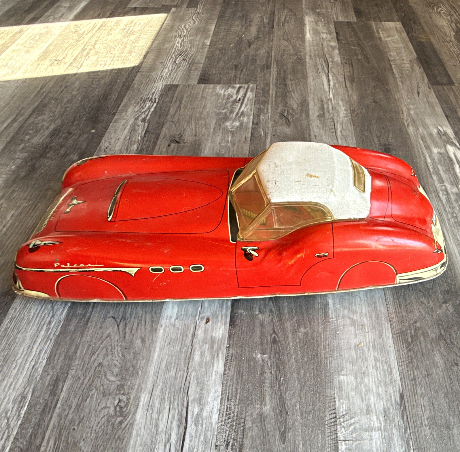 Rare 1956 Marx The Falcon 20” Tin Litho Friction Sports Car Vintage Toy Rare 1956 Marx The Falcon 20” Tin Litho Friction Sports Car Vintage Toy