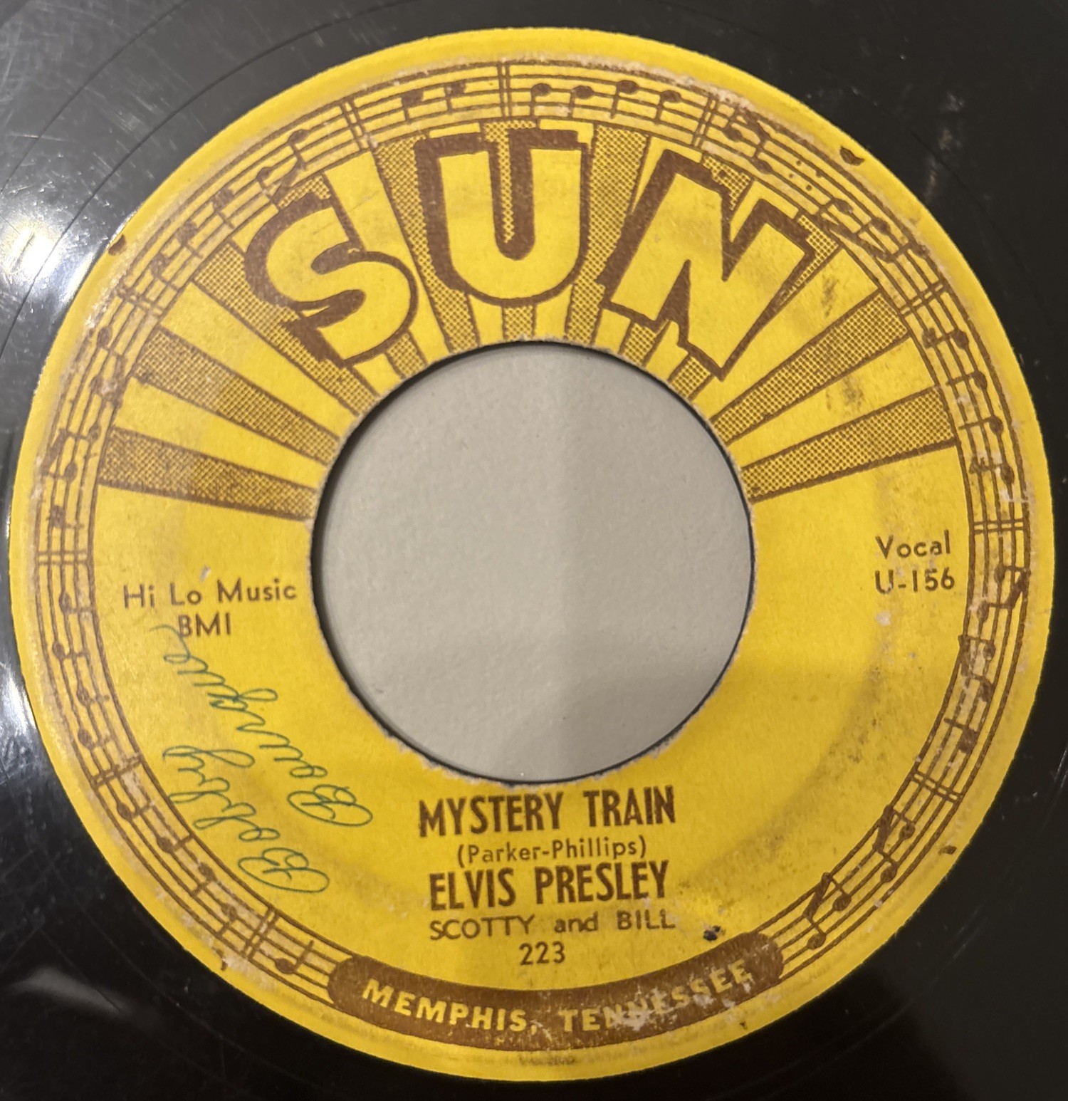 Elvis Presley Sun 223 Mystery Train 45 Memphis Pressing Original 1955 Rare Elvis Presley Sun 223 Mystery Train 45 Memphis Pressing Original 1955 Rare