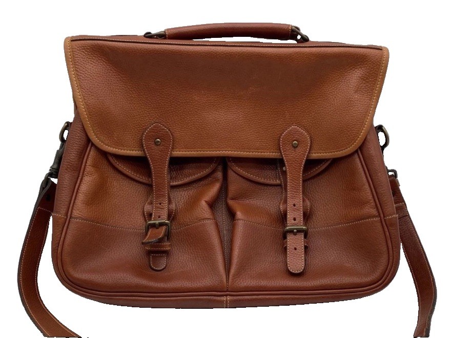 Vintage LEVENGER Gusting Clipper Brown Pebbled Leather Adjustable Messenger Bag Vintage LEVENGER Gusting Clipper Brown Pebbled Leather Adjustable Messenger Bag