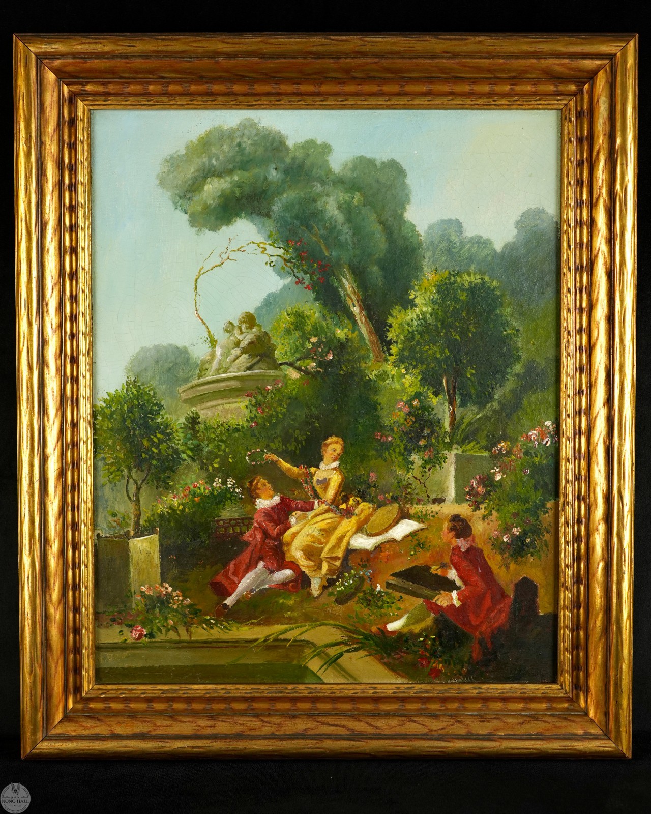 Vintage Rococo Oil on Canvas \